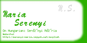 maria serenyi business card